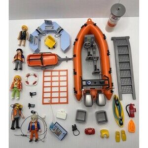 PLAYMOBIL Coast Guard Lighthouse Rescue Station Set 5539 INCOMPLETE (Bx 21)